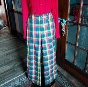 Teddy Fresh Multicolor Plaid Wide-Leg Pants